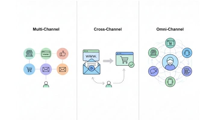 Omni-channel, Multi-channel và Cross-channel