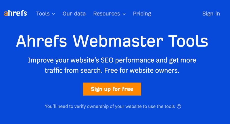 Ahrefs Webmaster Tools