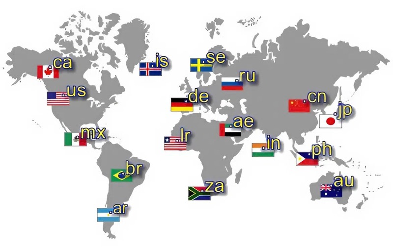 Các tên miền quốc gia trên thế giới