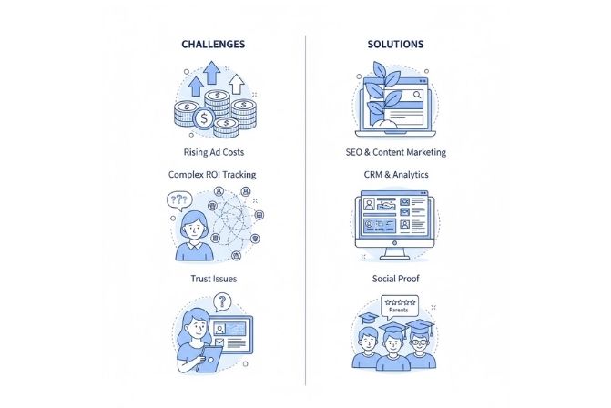 Các thách thức và giải pháp Digital Marketing giáo dục