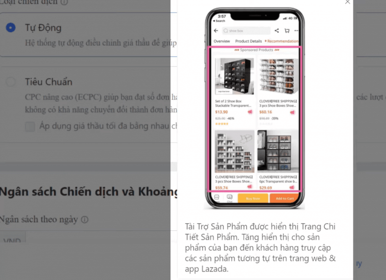 Chọn sản phẩm muốn quảng cáo