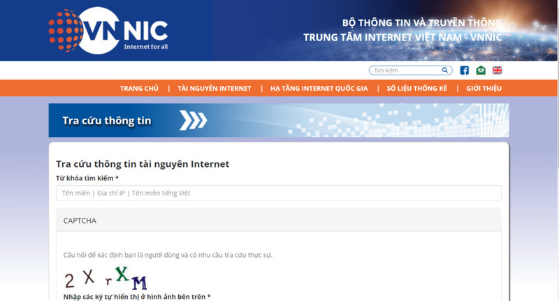 Kiểm tra tên miền .vn qua VNNIC