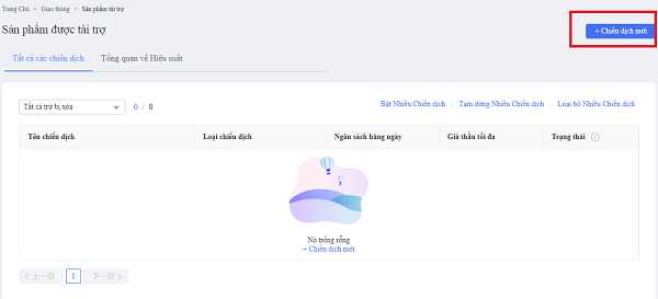 Tạo chiến dịch sản phẩm tài trợ