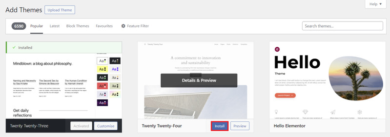 Theme WordPress mới