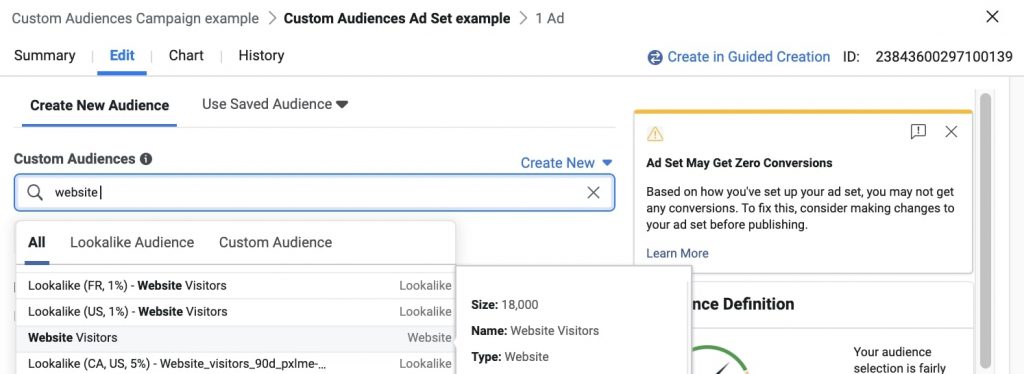 Cài đặt chiến dịch quảng cáo mới