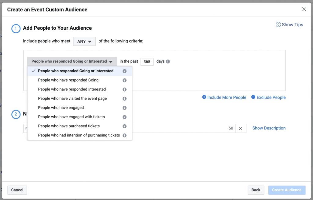 Tạo Custom Audience từ sự kiện trên Facebook