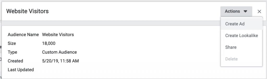 chọn “Action” ở phía trên bên phải